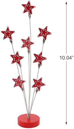 8-branch Family Tree Picture Frame Holder, Card Photo Clips Holder Desk Stand for Memo Paper Note Photo Christmas Wedding Card Display (Red Star) - Image 3
