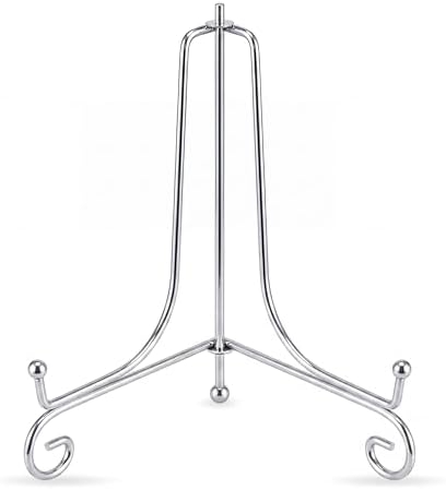 Artliving Plate Stands for Display, 8 Inch Decorative Plate Holder, Metal Picture Stand for Table, Small Easels for Display Card, Photo, and PSA Slab - Ideal for Party and Wedding (Silver, 2 Pack) by Artliving