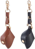 2 Colors Classical 35mm PU Leather Film Case Keychain Pendant Portable Leather Film Roll Storage Protective Sleeve Holder Container Key Chain with Lobster Clasp for Photography(Black Brown) by QUALITYCALFOVERA