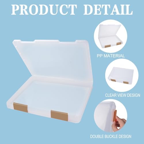 12 Pcs Clear Paper Storage Box, Brown, 12.4 x 9.84 x 1.18 Inches - Image 3