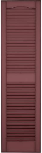 Ekena Millwork Lifetime Vinyl LL1S12X03100WN Standard Cathedral Top Center Mullion, Open Louver Vinyl Shutters, w/Installation Shutter-Lok's & Matching Screws (Per Pair), 12"W x 31"H, Wineberry - Image 5