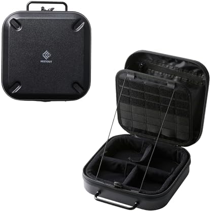 ELECOM NESTOUT Gear Storage Case, Lightweight Hard Shell, Water-Resistant, Stackable Organizer with Padded Dividers, Impact Resistant, Fits Travel Outdoor Batteries Tech Accessories (Black) by ELECOM