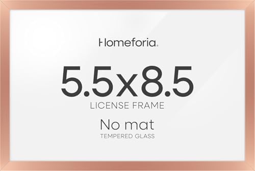 Homeforia 5.5x8.5 Rose Business License Frame, High-End Metal, Glass by Homeforia