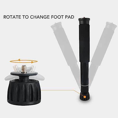 62 Inch Camera Monopod, 8 Sections Heavy Duty Monopod, Aluminum Photography Unipod Stick Trekking Pole with 1/4in to 3/8in Conversion Screw - Image 5