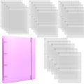 A4 Dies and Stamps Storage Book Binder Folder, Page Protectors Pockets Inserts Organizer for Cutting Dies Stencil Album Stamp Crafts, 1Pcs Purple Storage Book Cover & 20 Inserts with 1/2/3/4 Pockets by CYFUNDESIGN