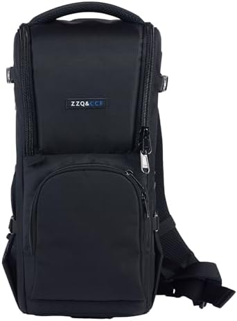 ZZQ&CCF Telephoto Lens Camera Backpack for Canon RF 200-800/100-500, Lens Case Bag for Nikon Z 180-600, Camera Pouch Compatible with Sony FE 200-600/FE 400-800/300—Black by ZZQCCF