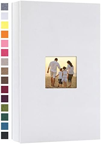 potricher Photo Album 4x6 Pictures, 300 Pockets, Linen Cover, White by potricher