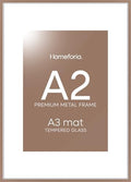 Homeforia A2 Mocha Picture Frame, High-End Metal, A3 Mat, Glass by Homeforia