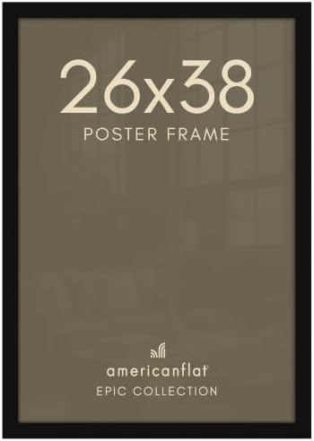Americanflat 26x38 Poster Frame - Engineered Wood - Black by Americanflat