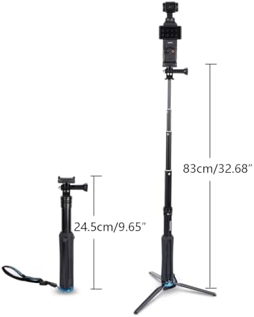 32" Selfie Stick with Quick-Release Adapter for DJI Osmo Pocket 3, Tripod Stand Extension Pole Monopod for DJI Pocket 3 Accessories - Image 3