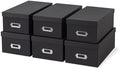Soul & Lane - Black Photo Storage Boxes with Lids, Set of 6 in 2 Sizes by SoulLane