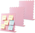3PCS Cute Pink Scalloped Magnetic Desktop Desk Stand Board, Decorative Magnetic Display Board with Stand, Desktop Magnet Board for Memos Photos, Magnet Board Display and Magnetic by Unknown