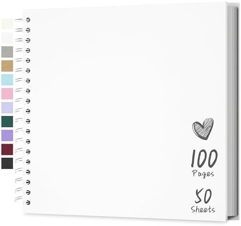 Scrapbook Photo Album 10"x10" 50 Sheets 100 Pages Hardcover Kraft Paper by Hiwhy