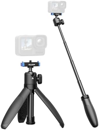 TELESIN 40cm/15.7in Mini Selfie Stick Tripod for Gopro 13 / Mission 1 Pro by telesin