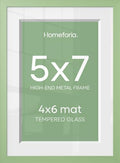 Homeforia 5x7 Green Picture Frame, High-End Metal, 4x6 Mat, Glass by Homeforia