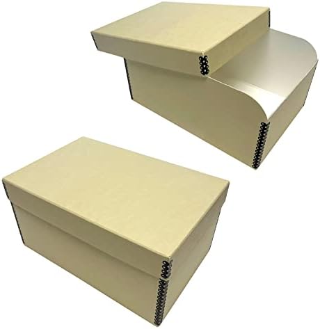 Lineco 4x6 Photo Storage Box, with 12 Envelopes, 5.5x7.5x11, Tan, 2 Pack by Lineco