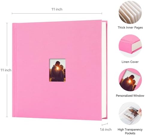 Instax Mini Photo Album with Writing Space, 168 Pockets, Pink - Image 2