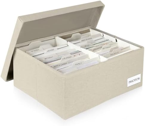 Photo Storage Box 5x7, Decorative Photo Boxes storage With Lids by Himake