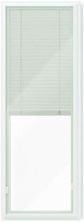 22" x 64" Entry Door Double Glazed Tempered Glass Replacement with Enclosed Shutters - Frame Size, 1-Lite Clear Tempered Glass Insert Kit, Privacy, Easy Installation and Maintenance, White by Lakeyon