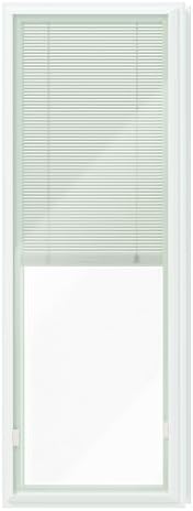 22" x 64" Entry Door Double Glazed Tempered Glass Replacement with Enclosed Shutters - Frame Size, 1-Lite Clear Tempered Glass Insert Kit, Privacy, Easy Installation and Maintenance, White by Lakeyon