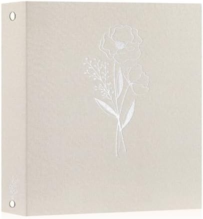 Lanpn 8.5x11 inch Scrapbook Photo Album, Linen Cover Archival Acid Free Top Load 3 Ring Binder Folder Photo Book 8.5 x 11 with 30 Plastic Sleeves 60 Pages (Beige) by Lanpn