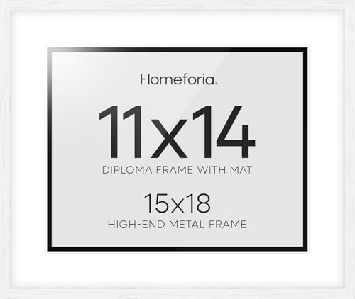 Homeforia 15x18 Black Oak Diploma Frame, High-End Wood, 11x14 Mat, Glass by Homeforia