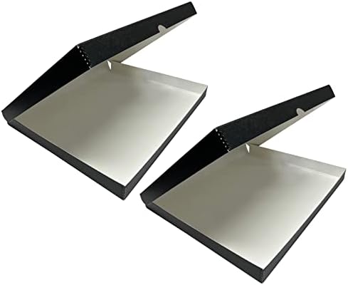 Lineco Clamshell Archival Storage Box, 16.5x20.5x1.75 In, Black, Pack of 2 by Lineco