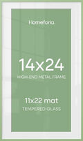 Homeforia 14x24 Green Picture Frame, High-End Metal, 11x22 Mat, Glass by Homeforia