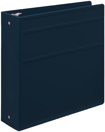 Carstens 3-Inch Heavy Duty 3-Ring Binder - Side Opening, Navy Blue, Durable Plastic, Precision No-Gap Rings, Waterproof Cover, No Pockets, Holds 400 US Letter Sheets, BPA-Free, Made in USA (1749-3R) - Image 2