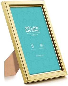 LaVie Home 4x6 Picture Frames (6 Pc, Gold) Simple Designed Photo Frame with High Definition Glass for Wall Mount & Table Top Display, Set of 6 Classic Collection - Image 2