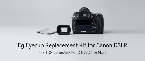 Long Soft Viewfinder Eyecup Eyepiece with Micro Fiber Cloth for EOS 5D Mark IV 5D Mark III 5DS R 5DS 7D 7D Mark II 1Dx Mark II 1Ds Mark III 1D Mark IV 1D Mark III - Image 6