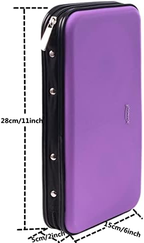 CD Case, 72 Capacity Heavy Duty Wallet, DVD Case Holder for Car, Hard Shell Sturdy,Disk Holder,Binder, Booklet, Protective Blu-ray Wallet (72 Capacity,Purple) - Image 2