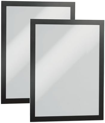 Durable Duraframe Self-Adhesive Magnetic Frame Black - Letter Size 8.5" x 11" - Document Frame For Internal Signage - Self-Adhesive Attachment - Pack of 2 by DURABLEOfficeProducts