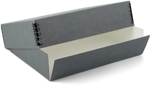 Lineco Museum Archival Storage Box, Drop Front, 16.75x20.75x3 in, Gray by Lineco
