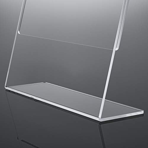NIUBEE Acrylic Sign Holder 8.5 x 11 Horizontal L-Shape Flyer Stand 12 Pack - Image 5