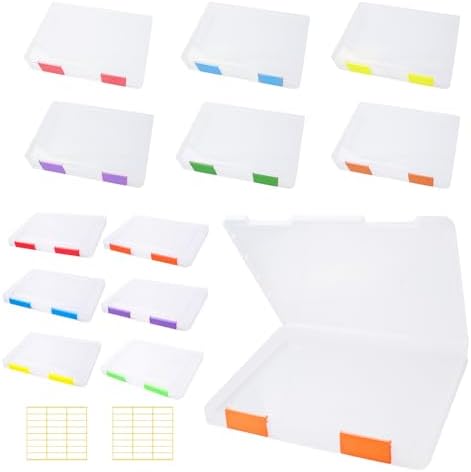 12 Pcs Clear Paper Storage Box, Multicolor, 12.4x9.84x1.18 Inches by OLUTACOT