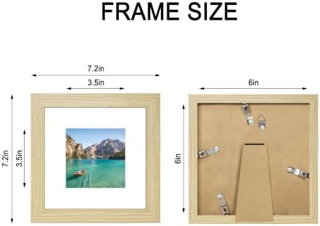 6x6 Picture Frame Set of 4 with Real Glass, Wall & Tabletop Display - Image 4