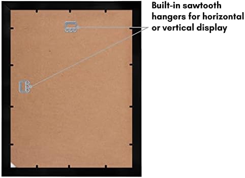 Americanflat 11x14 Picture Frame with Shatter-Resistant Glass - Use as 8x10 Frame with Mat or Display 11x14 Photo Without Mat - Signature Collection - Picture Frames for Wall Display - Black - Image 5