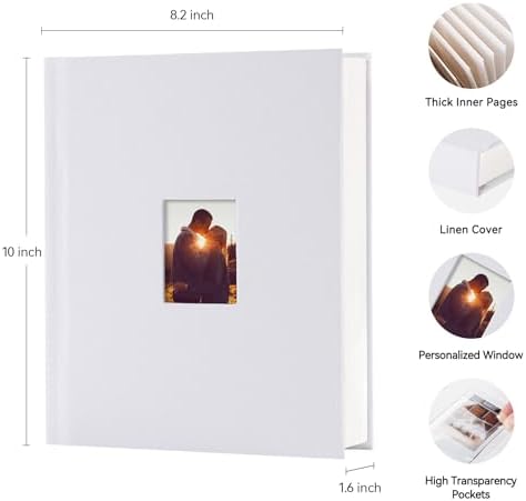 Instax Mini Photo Album with Writing Space, 112 Pockets, White - Image 2