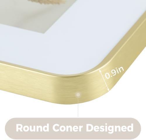 Golden State Art 9x12 Gold Aluminum Picture Frame Mat for 6x8 Real Glass - Image 2