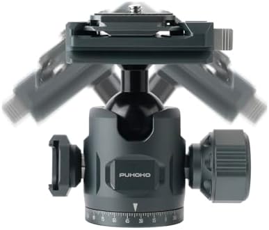 Camera Tripod Ball Head 28mm Metal Panorama Ball Head Compatible with Arca Type Quick Release Plate 1/4" Screw 3/8" Thread Mount Max Load 17lb/8kg Ball Head Mount for Monopod Slider DSLR Camera - Image 4