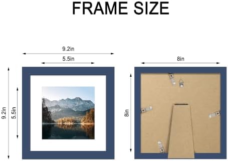 8x8 Picture Frame Set of 4 with Real Glass, Wall & Tabletop Display - Image 4
