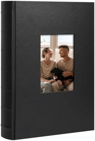 Vienrose Photo Album 4x6 300 Photos PU Leather Cover Black by Vienrose