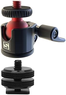 SIOTI Mini Ball Head Mount Adapter, with Hot Shoe Mont, Compatible with Monopod/Digital Card Camera/Microphone/Smart Phone/Action Camera/Flash/LCD (UM18) by SIOTI