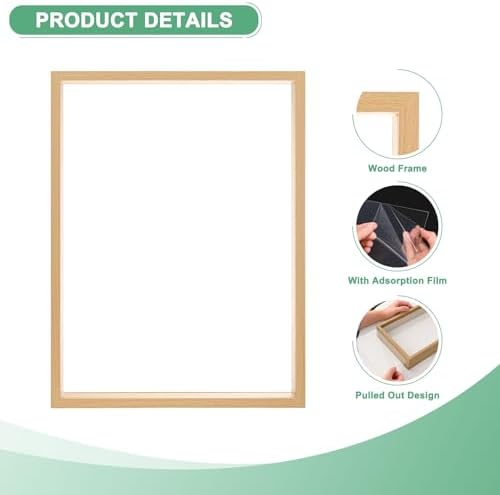 M METERXITY 1-Pack Dried Flower Frame, 12 x 16 Inch Double Acrylic Wooden Dried Flower Photo Floating Frame for Tabletop/DIY/Handicrafts [Wood Color] - Image 2