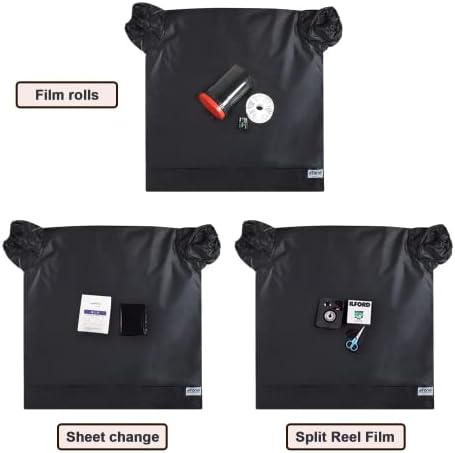 Darkroom Equipment eTone Film Changing Bag Camera Dedicated Film Developing Darkroom Zipper Bag Double Layer Load Photography 22X22.8'' Photography Accessories (M) - Image 4