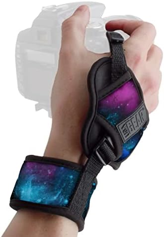 USA Gear DualGRIP Professional Grip Camera Hand Strap with Neoprene Design and Metal Plate - Compatible with Canon, Fujifilm, Nikon, Sony, and more DSLR, Mirrorless, Point & Shoot Cameras (Galaxy) by USAGEAR
