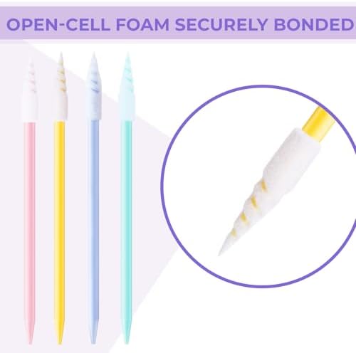Chinco 200 Pcs Cleaning Swabs 2.56'' Sponge Tip Swabs Sticks Multicolor - Image 2