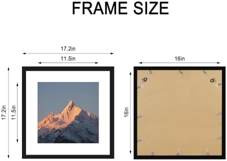 16x16 Wood Picture Frame Set of 4, Wall Mount for Home Decor, Black - Image 4