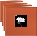 Pioneer Book Cloth Cover Post Bound Album 8"X8", Orange (Pack of 4) by PioneerPhotoAlbums